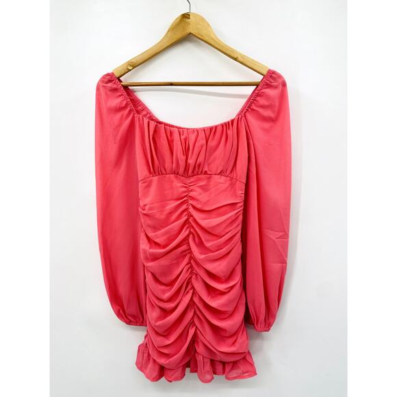 More to come Revolve Ruched Pink Mini Dress - Picture 2 of 6